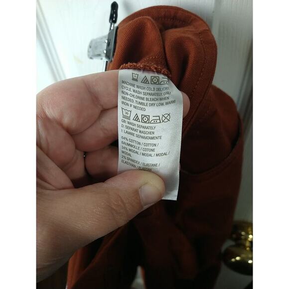 belle kim gravel Woman 4P Pants Rust Pullon Pocket Stretch Flat Front - Picture 7 of 9